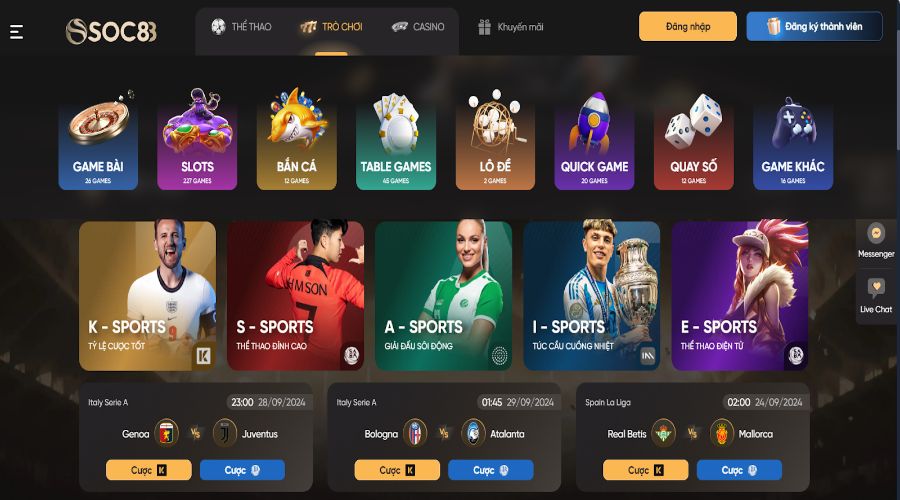 Review Soc88 kho game chất lượng và đẳng cấp